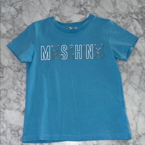 Moschino Blue Logo Short Sleeve Tee 5Y - Picture 1 of 5